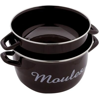 Baumalu Modello 312838 - Pentola per cozze in acciaio smaltato - 24cm Baumalu Modello 312838 - Pentola per cozze in acciaio smaltato - 24cm