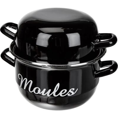 Baumalu Model 312852 - Emailles staal mosselpot - Zwart Baumalu Model 312852 - Emailles staal mosselpot - Zwart