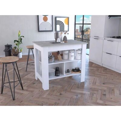 TUHOME CONCEPT Isla de Cocina Cala con Estantes - Mueble de Cocina TUHOME CONCEPT Isla de Cocina Cala con Estantes - Mueble de Cocina