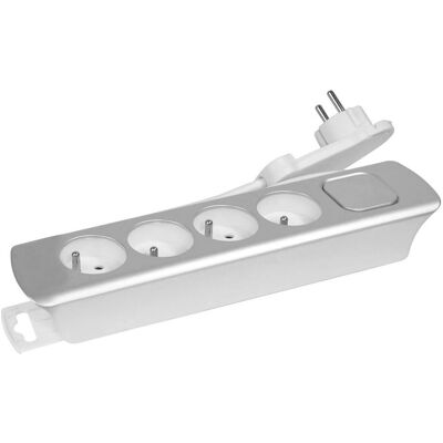 Gefom Verlengsnoer - 4 Stopcontacten, 1,4m Kabel, Platte Stekker Gefom Verlengsnoer - 4 Stopcontacten, 1,4m Kabel, Platte Stekker