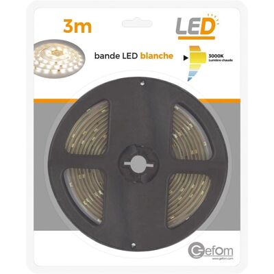 Gefom - Bande Led 9w 3m Chaude 3000k Avec Interrupteur - 3m - 3000K - striscia LED Gefom - Bande Led 9w 3m Chaude 3000k Avec Interrupteur - 3m - 3000K - striscia LED