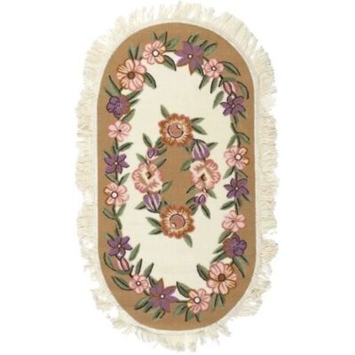 Deco Factory Milano - Tapis bohème chic avec petites fleurs 57x110cm - Beige - Publicité Deco Factory Milano - Tapis bohème chic avec petites fleurs 57x110cm - Beige - Publicité