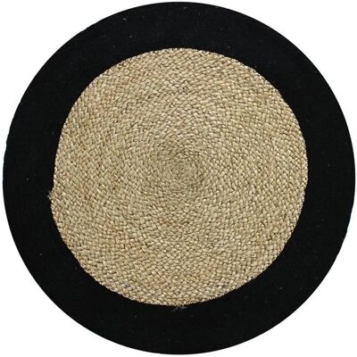 The Deco Factory Funny Jute - Tapis Rond 70cm Rayures Noires - Publicité The Deco Factory Funny Jute - Tapis Rond 70cm Rayures Noires - Publicité