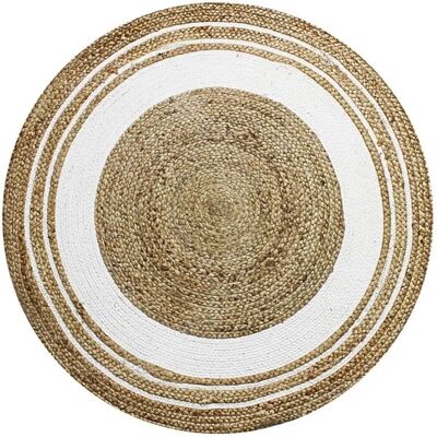 The Deco Factory Funny Jute - Tapis rond 90cm - Blanc - Publicité The Deco Factory Funny Jute - Tapis rond 90cm - Blanc - Publicité