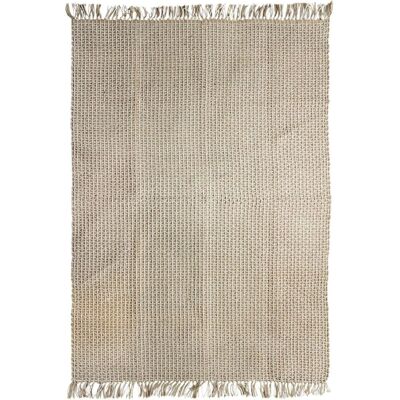 Le tapis INDIJUTE beige en jute et coton - 120x170cm - Publicité Le tapis INDIJUTE beige en jute et coton - 120x170cm - Publicité