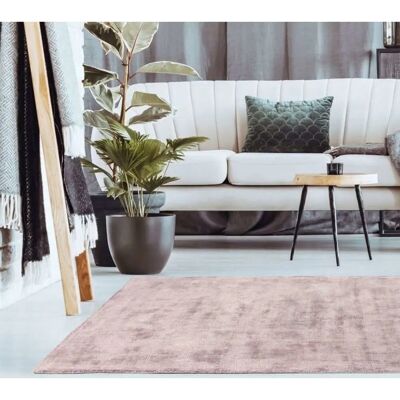 The Deco Factory Luxury - Tapis en viscose 120x170cm - Rose poudré - Publicité The Deco Factory Luxury - Tapis en viscose 120x170cm - Rose poudré - Publicité