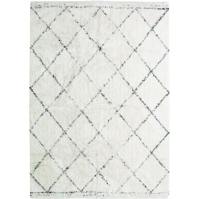 Deco Factory Tapis en coton Berbere - 120 x 170 cm - Coton - Ecru naturel - Motif losange - Publicité Deco Factory Tapis en coton Berbere - 120 x 170 cm - Coton - Ecru naturel - Motif losange - Publicité