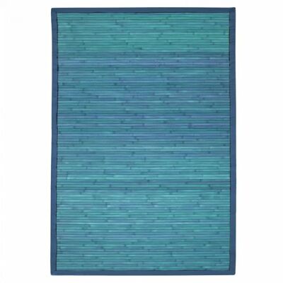 The Deco Factory Solo Bamboo - Tapis en bambou à larges lattes bordé d'une ganse en coton 120x180cm Bleu - Publicité The Deco Factory Solo Bamboo - Tapis en bambou à larges lattes bordé d'une ganse en coton 120x180cm Bleu - Publicité