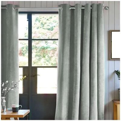 The Deco Factory VELOURS - Rideau toucher velours 140x250cm - Gris clair - Publicité The Deco Factory VELOURS - Rideau toucher velours 140x250cm - Gris clair - Publicité