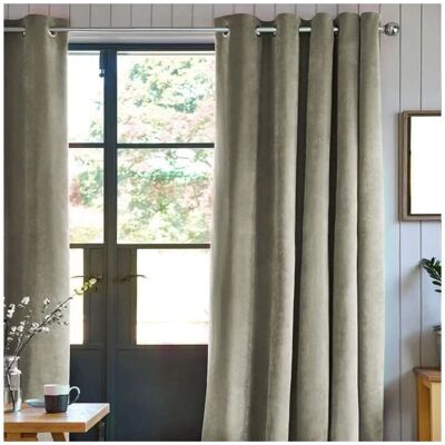 The Deco Factory Velours - Rideau en Velours 140x250cm Taupe - Publicité The Deco Factory Velours - Rideau en Velours 140x250cm Taupe - Publicité