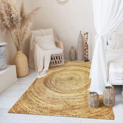 The Deco Factory Jute Sunny - Tapis Rond Artisanal 160x230 - Publicité The Deco Factory Jute Sunny - Tapis Rond Artisanal 160x230 - Publicité