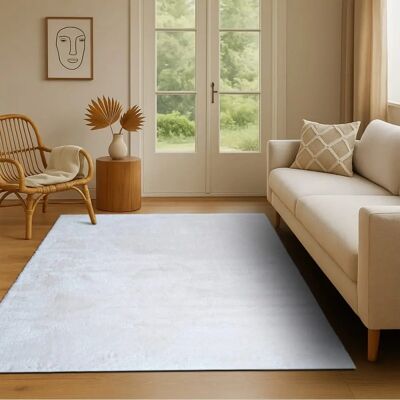 Deco Factory Tendrement - Tapis blanc doux 160x220cm - Tapis - Publicité Deco Factory Tendrement - Tapis blanc doux 160x220cm - Tapis - Publicité