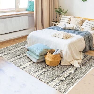 The Deco Factory Terra Cotton - Alfombra étnica 160x230cm - Blanco/Sand The Deco Factory Terra Cotton - Alfombra étnica 160x230cm - Blanco/Sand