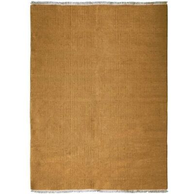 THE DECO FACTORY ESSENCE - Tapis en jute et coton avec franges 160 x 230 - Jaune Ocre - Publicité THE DECO FACTORY ESSENCE - Tapis en jute et coton avec franges 160 x 230 - Jaune Ocre - Publicité