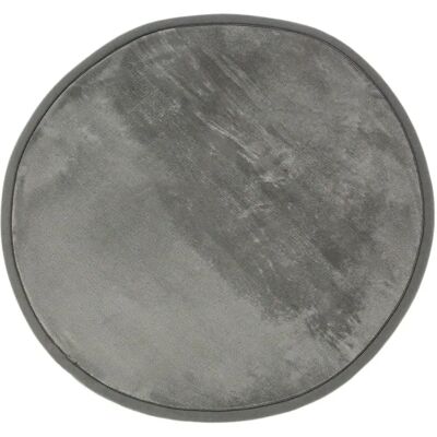 Tapis rond en flanelle - Gris - Microfibre extra douce - Publicité Tapis rond en flanelle - Gris - Microfibre extra douce - Publicité