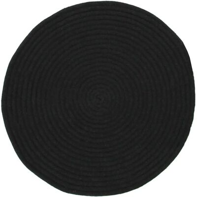 TheDecoFactory TAMTAM - Tapis en coton effet cordage réversible - 70cm Noir - Publicité TheDecoFactory TAMTAM - Tapis en coton effet cordage réversible - 70cm Noir - Publicité
