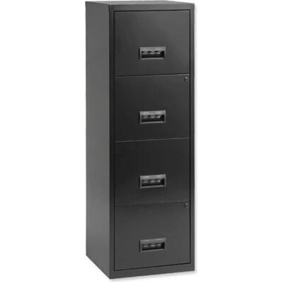 Armoire à 4 tiroirs en acier verrouillable Pierre Henry - Noir - Publicité Armoire à 4 tiroirs en acier verrouillable Pierre Henry - Noir - Publicité