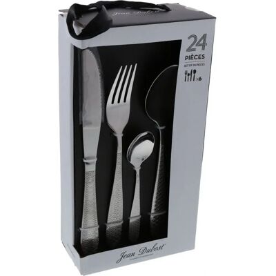 Juego de cubiertos de acero inoxidable Flower de 24 piezas - Elegante y apto para lavavajillas Juego de cubiertos de acero inoxidable Flower de 24 piezas - Elegante y apto para lavavajillas