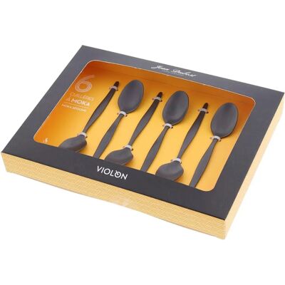 Set di 6 cucchiai Vintage Black Jean Dubost - Acciaio inox Set di 6 cucchiai Vintage Black Jean Dubost - Acciaio inox