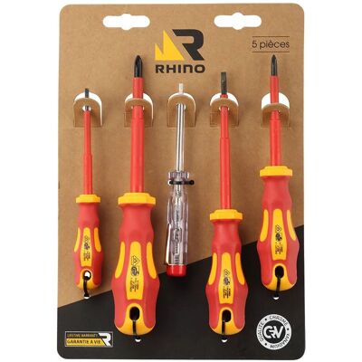 RHINO - 016032 - 2 piatti - 2 Phillips - Set di cacciaviti RHINO - 016032 - 2 piatti - 2 Phillips - Set di cacciaviti