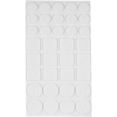 COGEX 81567 Patins en feutre adhésifs blancs - Glisseurs pour meubles - Publicité COGEX 81567 Patins en feutre adhésifs blancs - Glisseurs pour meubles - Publicité