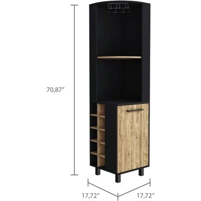 TuHome Kaia Bar - Bar Esquinero Moderno Multicolor con Puerta y Botellero TuHome Kaia Bar - Bar Esquinero Moderno Multicolor con Puerta y Botellero