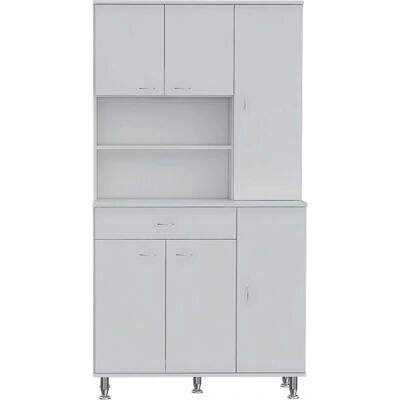 TUHOME CONCEPT Armario de Cocina - Múltiples Gabinetes, Estantes Abiertos, Espacio para Microondas TUHOME CONCEPT Armario de Cocina - Múltiples Gabinetes, Estantes Abiertos, Espacio para Microondas