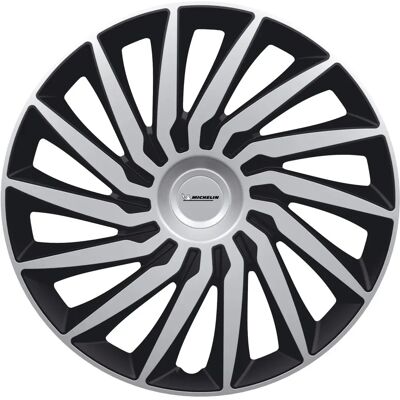 Michelin Kendo 16 inch wieldoppen - NVS-beveiliging - Zwart/Zilver Michelin Kendo 16 inch wieldoppen - NVS-beveiliging - Zwart/Zilver
