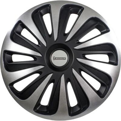 Michelin 9123 Radkappen - 16 Zoll ABS Schwarz Silber 4er-Set Michelin 9123 Radkappen - 16 Zoll ABS Schwarz Silber 4er-Set