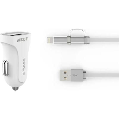 AUTO-T 540204 Chargeur Auto Blanc Universel - Dispositif Mobile - Publicité AUTO-T 540204 Chargeur Auto Blanc Universel - Dispositif Mobile - Publicité