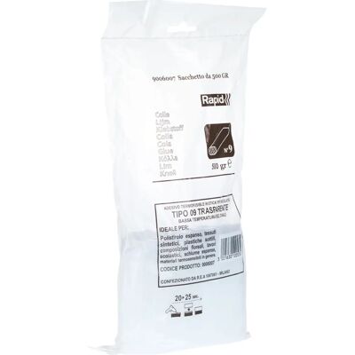 Accessoire pour pistolet à colle Rapid 59006007 - Résistant à la chaleur, Transparent, 500g Accessoire pour pistolet à colle Rapid 59006007 - Résistant à la chaleur, Transparent, 500g
