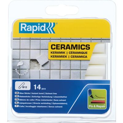 Bastoncini Colla Rapid - Bianco - 94mm - Diametro 12mm - 125g - 13 pezzi Bastoncini Colla Rapid - Bianco - 94mm - Diametro 12mm - 125g - 13 pezzi