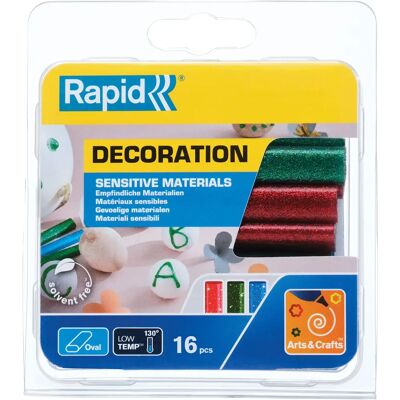 Rapid Oval Hot Glue Sticks - Arts & Crafts, Red/Blue/Green Rapid Oval Hot Glue Sticks - Arts & Crafts, Red/Blue/Green