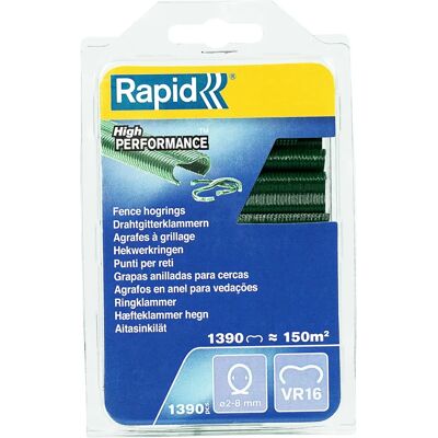 Anelli di recinzione Rapid VR16 - Confezione da 1390, Verde, Acciaio Anelli di recinzione Rapid VR16 - Confezione da 1390, Verde, Acciaio