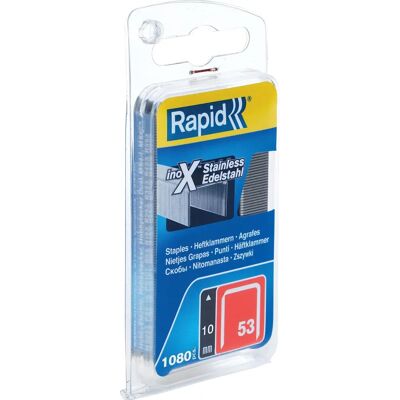 Rapid Stainless Steel Staples - 10mm Fine Wire - Box of 1080 Rapid Stainless Steel Staples - 10mm Fine Wire - Box of 1080