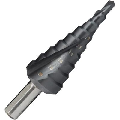 Tivoly Konischer Stufenbohrer HSS TiAlN - Stahl, Aluminium, Nichteisenmetalle - 4-20mm Tivoly Konischer Stufenbohrer HSS TiAlN - Stahl, Aluminium, Nichteisenmetalle - 4-20mm