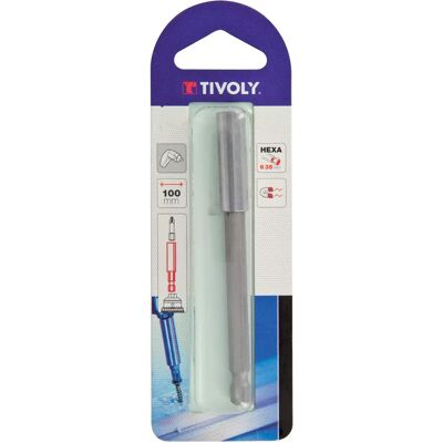 TIVOLY Magnetische insertiebehuizing - L100mm - Sechskant snelwissel Ø6,35mm TIVOLY Magnetische insertiebehuizing - L100mm - Sechskant snelwissel Ø6,35mm