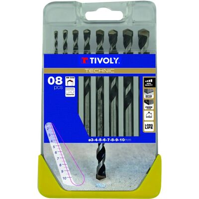 TIVOLY - Concrete Drill Bits Pack 8 Ø 3-10mm - Drilling Depth Control TIVOLY - Concrete Drill Bits Pack 8 Ø 3-10mm - Drilling Depth Control