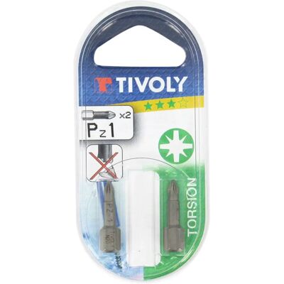 Embout de tournevis PZ 2 25mm Tivoly - Pack de 2 Embout de tournevis PZ 2 25mm Tivoly - Pack de 2