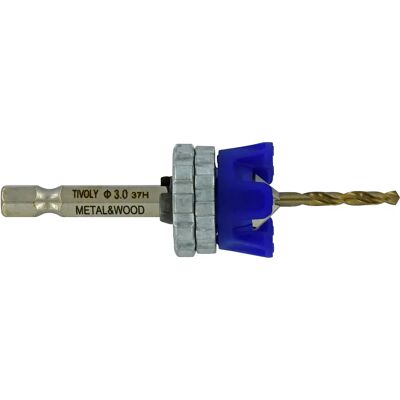 Tivoly HSS Drill & Cutter Kit with Adjustable Depth Stop - For Wood & Metal Tivoly HSS Drill & Cutter Kit with Adjustable Depth Stop - For Wood & Metal