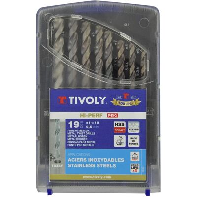 Tivoly Coffret Forets Métaux Cobalt 19 pièces - Haute Performance Tivoly Coffret Forets Métaux Cobalt 19 pièces - Haute Performance