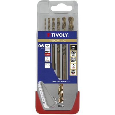TIVOLY A31 - Set di 6 punte per metallo - 2 a 8mm - Acciaio rapido al cobalto - Preciso e durevole TIVOLY A31 - Set di 6 punte per metallo - 2 a 8mm - Acciaio rapido al cobalto - Preciso e durevole