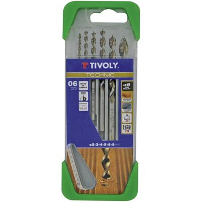 Tivoly G13 Wood Drill Bits Set - Diam 2-8mm High-Performance Tivoly G13 Wood Drill Bits Set - Diam 2-8mm High-Performance