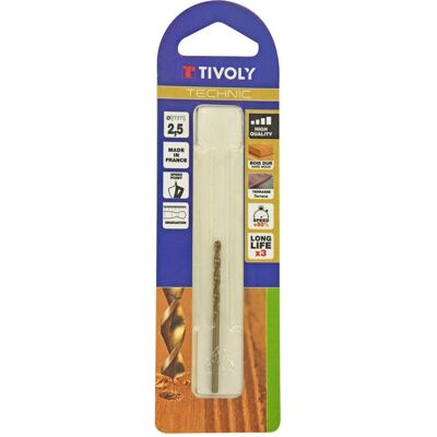 Foret en bois TIVOLY HSS Vitesse - Mandrin cylindrique 2,5mm - Perceuse précise à haute vitesse pour bois durs Foret en bois TIVOLY HSS Vitesse - Mandrin cylindrique 2,5mm - Perceuse précise à haute vitesse pour bois durs