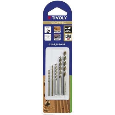 TIVOLY 5-piece Wood Drill Bit Set - Drilling Tools TIVOLY 5-piece Wood Drill Bit Set - Drilling Tools