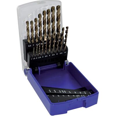 Zestaw wierteł kobaltowych Tivoly 11468570015 - 19 sztuk, 1-10mm, Punkt krzyżowy Zestaw wierteł kobaltowych Tivoly 11468570015 - 19 sztuk, 1-10mm, Punkt krzyżowy