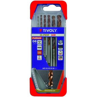 TIVOLY - Drill Bits Set - Sizes 2-8mm - High Performance TIVOLY - Drill Bits Set - Sizes 2-8mm - High Performance
