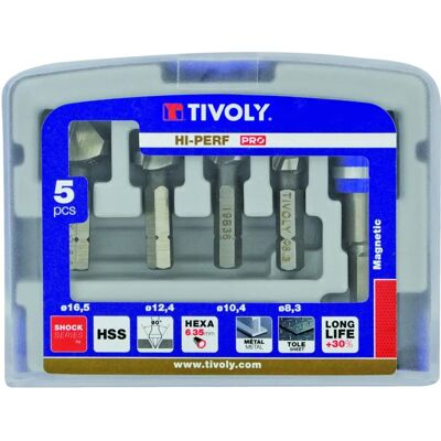 Tivoly 10332370002 Juego de Herramientas - Avellanadores, Vástago Hexagonal Tivoly 10332370002 Juego de Herramientas - Avellanadores, Vástago Hexagonal