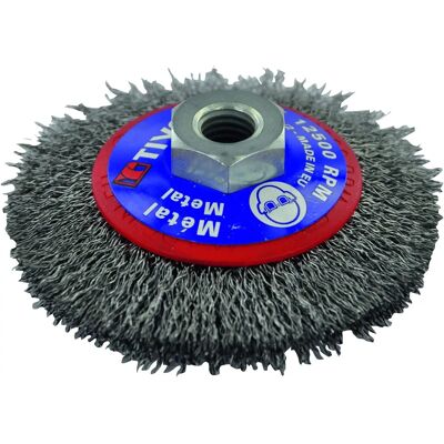 TIVOLY Steel Conical Wire Brush - 100mm - For Metal Decapage TIVOLY Steel Conical Wire Brush - 100mm - For Metal Decapage