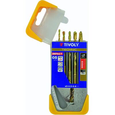 TIVOLY 10901670002 - Zestaw 5 wierteł do betonu z sześciokątnym chwytem TIVOLY 10901670002 - Zestaw 5 wierteł do betonu z sześciokątnym chwytem